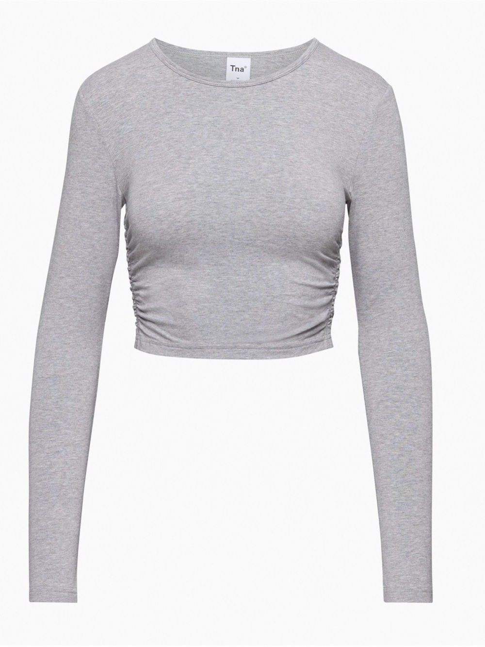 TNA Chill Malibu Cropped Long sleeve in Heather Dover Grey